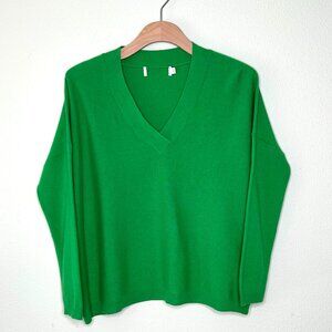 Arch4 Bailey Cashmere V-Neck Sweater in Kelly Green Size XS